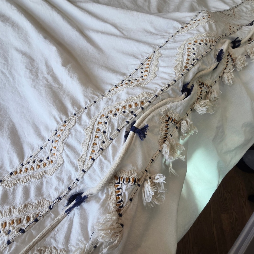 Vineet Bahl Romula for Anthropologie Embroidered Queen Duvet Cover Sham Set READ - Picture 7 of 16
